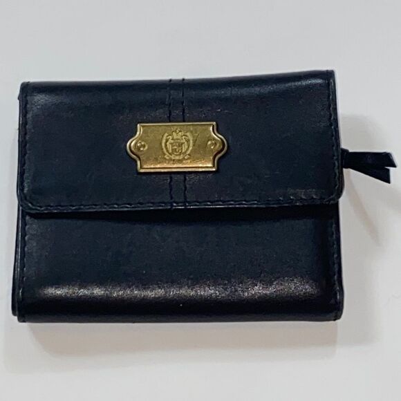 Vintage Liz Claiborne Genuine Lether Black Wallet Bag - Picture 1 of 12